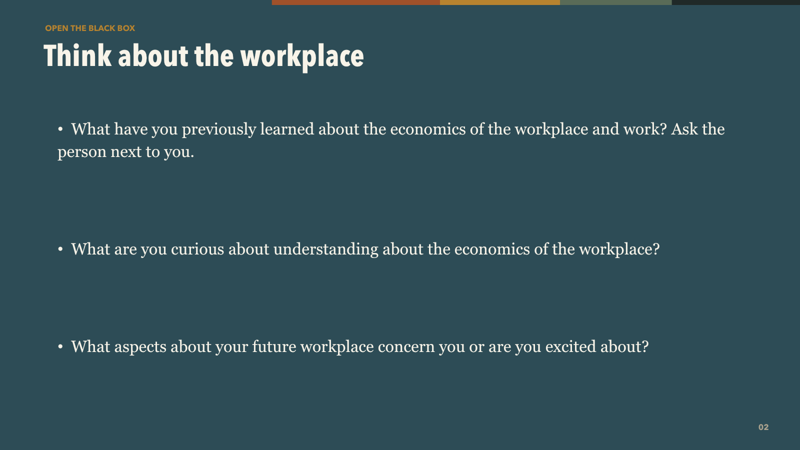 Think about the workplace