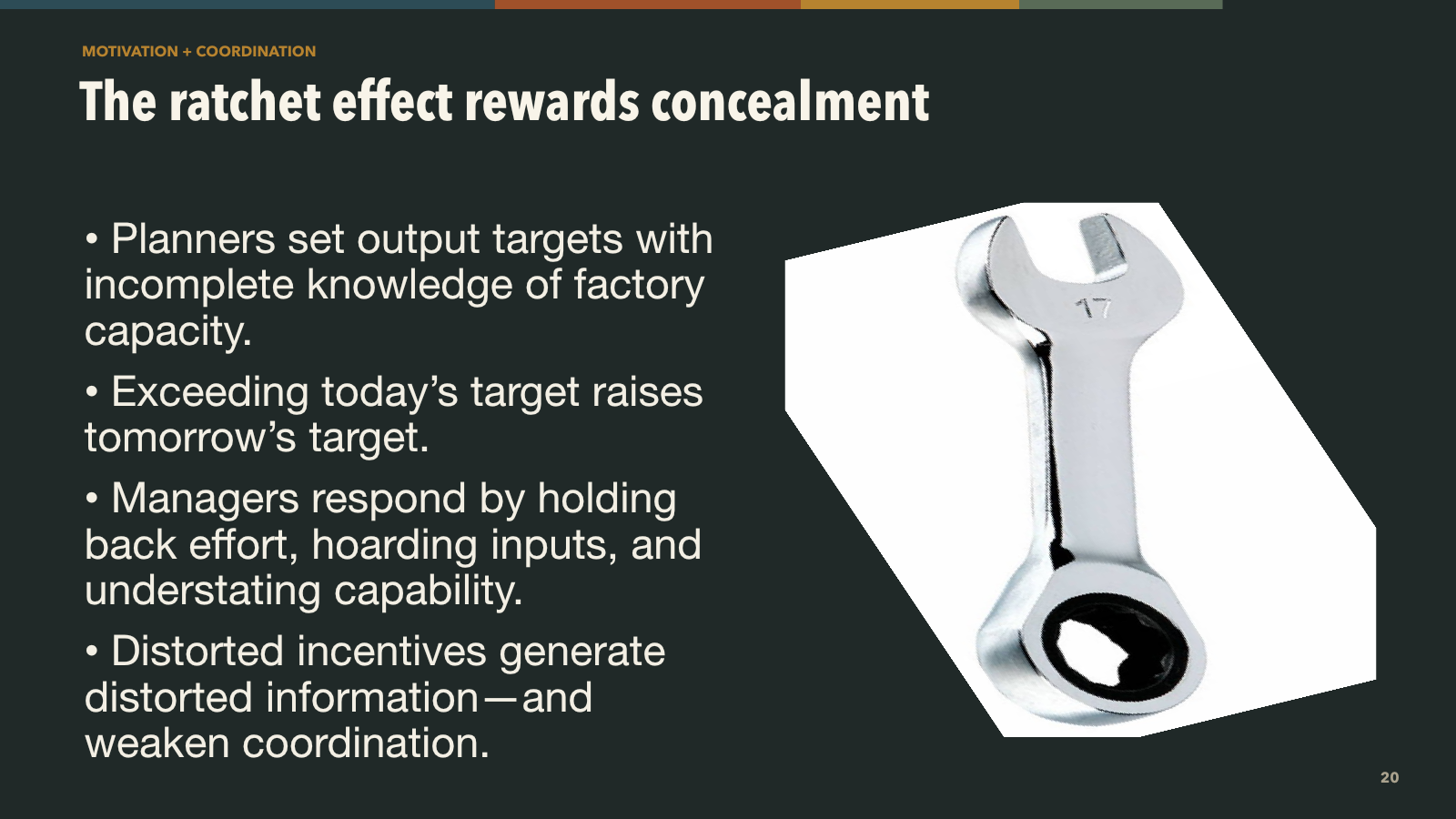The ratchet effect rewards concealment
